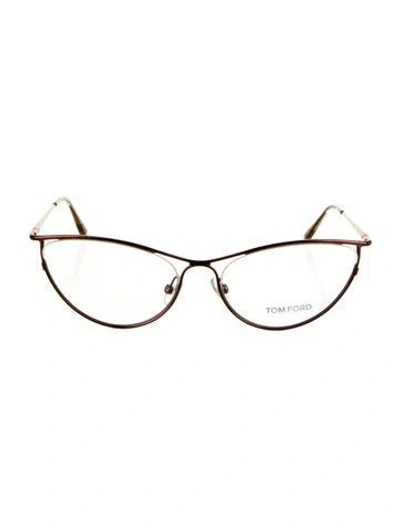 Pre-owned Tom Ford Cat-eye Eyeglasses In Brown