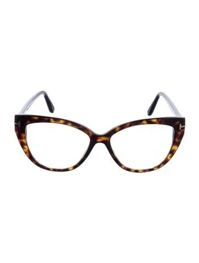 Pre-owned Tom Ford Cat-eye Eyeglasses In Brown
