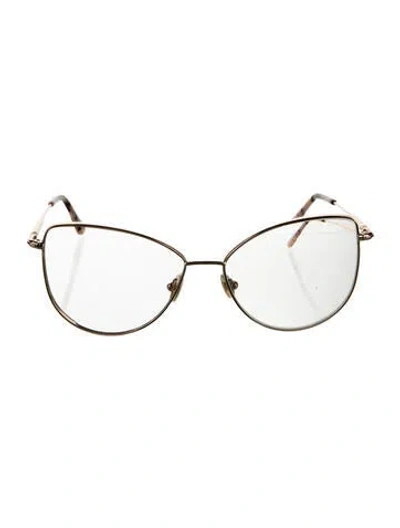Pre-owned Tom Ford Cat-eye Eyeglasses In Brown