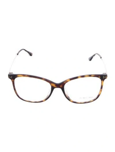 Pre-owned Tom Ford Cat-eye Eyeglasses In Brown