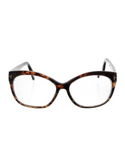 Pre-owned Tom Ford Cat-eye Eyeglasses In Brown