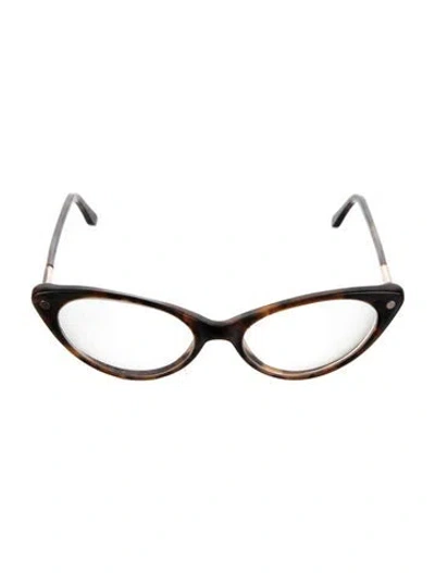 Pre-owned Tom Ford Cat-eye Eyeglasses In Brown