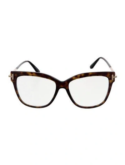 Pre-owned Tom Ford Cat-eye Eyeglasses In Brown