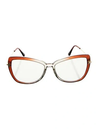 Pre-owned Tom Ford Cat-eye Eyeglasses In Brown