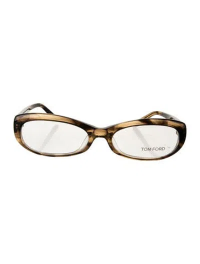 Pre-owned Tom Ford Cat-eye Eyeglasses In Brown