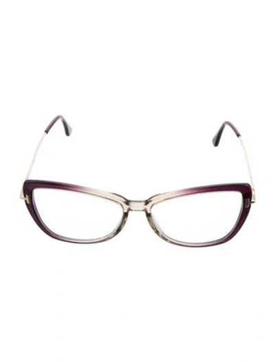 Pre-owned Tom Ford Cat-eye Eyeglasses In Purple