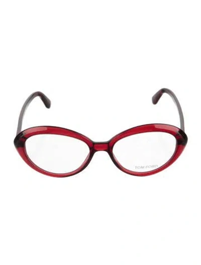 Pre-owned Tom Ford Cat-eye Eyeglasses In Red