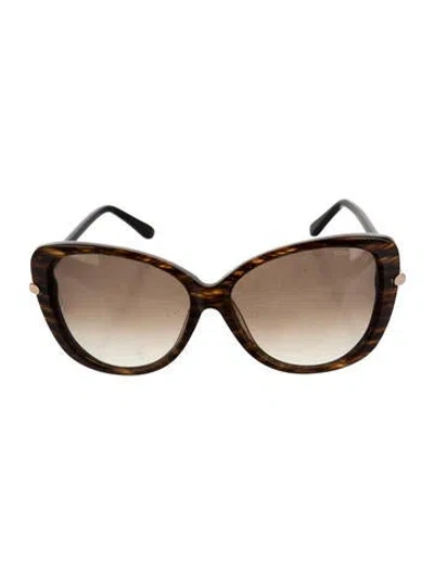 Pre-owned Tom Ford Cat-eye Gradient Sunglasses In Black
