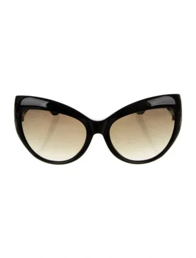 Pre-owned Tom Ford Cat-eye Gradient Sunglasses In Black/brown