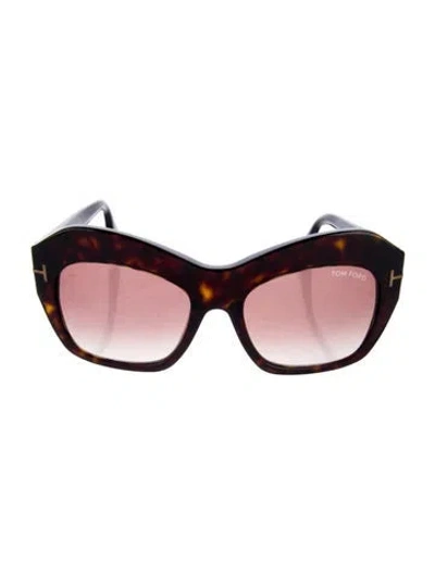 Pre-owned Tom Ford Cat-eye Gradient Sunglasses In Brown