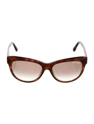 Pre-owned Tom Ford Cat-eye Gradient Sunglasses In Brown