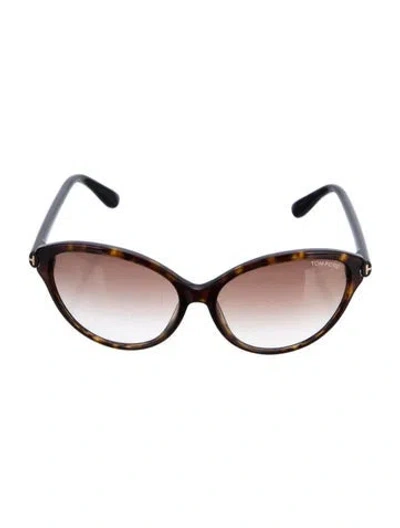 Pre-owned Tom Ford Cat-eye Gradient Sunglasses In Brown