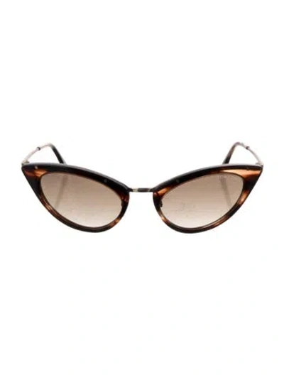 Pre-owned Tom Ford Cat-eye Gradient Sunglasses In Brown