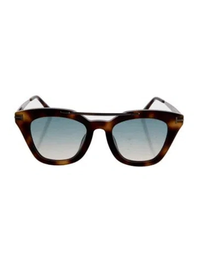 Pre-owned Tom Ford Cat-eye Gradient Sunglasses In Brown