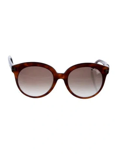 Pre-owned Tom Ford Cat-eye Gradient Sunglasses In Brown