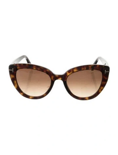 Pre-owned Tom Ford Cat-eye Gradient Sunglasses In Brown
