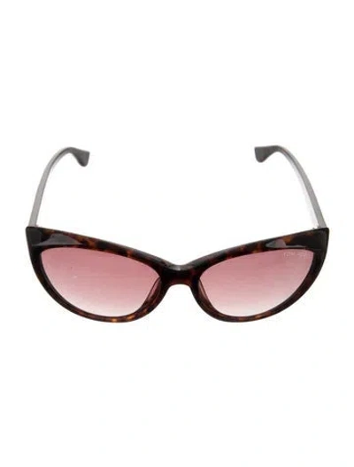 Pre-owned Tom Ford Cat-eye Gradient Sunglasses In Brown