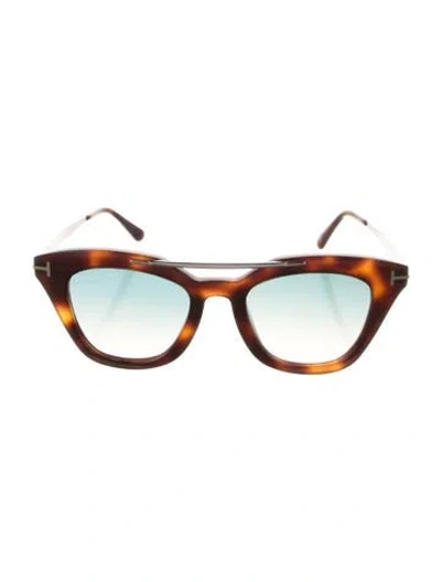 Pre-owned Tom Ford Cat-eye Gradient Sunglasses In Brown