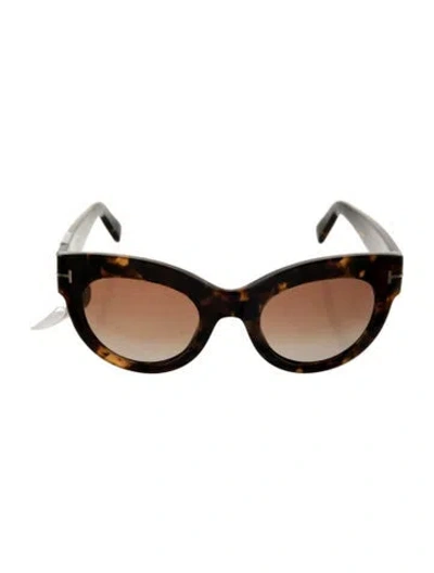 Pre-owned Tom Ford Cat-eye Gradient Sunglasses In Brown