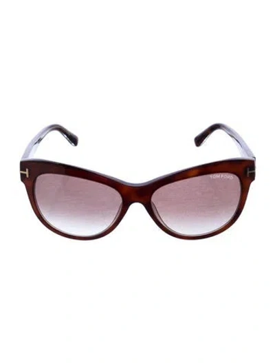 Pre-owned Tom Ford Cat-eye Gradient Sunglasses In Brown