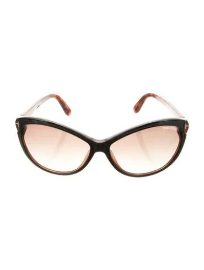 Pre-owned Tom Ford Cat-eye Gradient Sunglasses In Brown