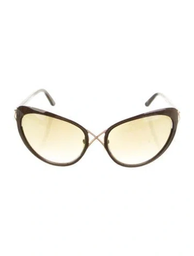 Pre-owned Tom Ford Cat-eye Gradient Sunglasses In Brown