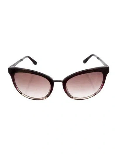 Pre-owned Tom Ford Cat-eye Gradient Sunglasses In Burgundy