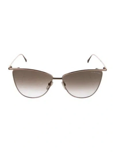 Pre-owned Tom Ford Cat-eye Gradient Sunglasses In Gold