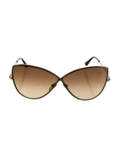 Pre-owned Tom Ford Cat-eye Gradient Sunglasses In Gold