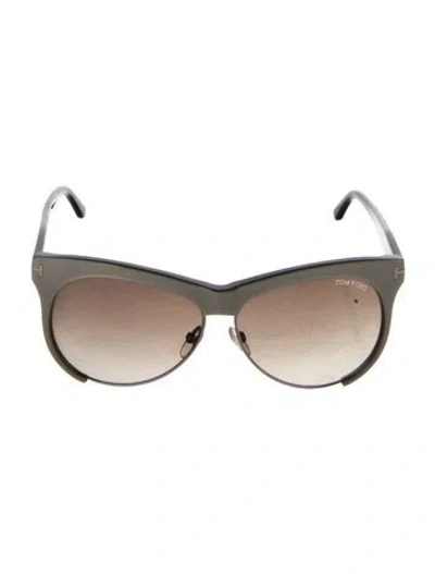 Pre-owned Tom Ford Cat-eye Gradient Sunglasses In Gray