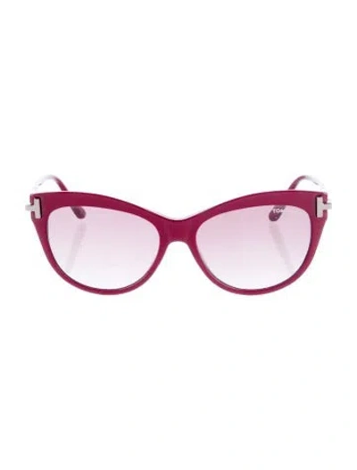 Pre-owned Tom Ford Cat-eye Gradient Sunglasses In Red