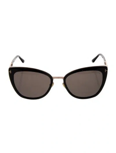Pre-owned Tom Ford Cat-eye Mirrored Sunglasses In Black