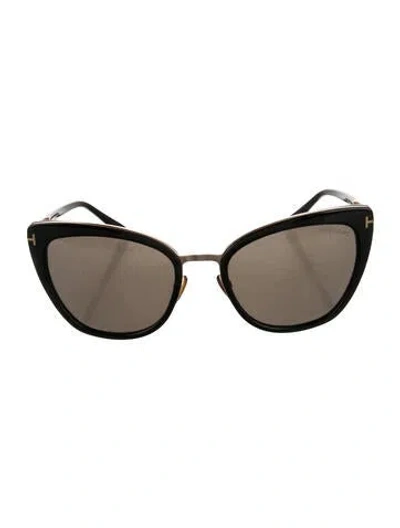 Pre-owned Tom Ford Cat-eye Mirrored Sunglasses In Black