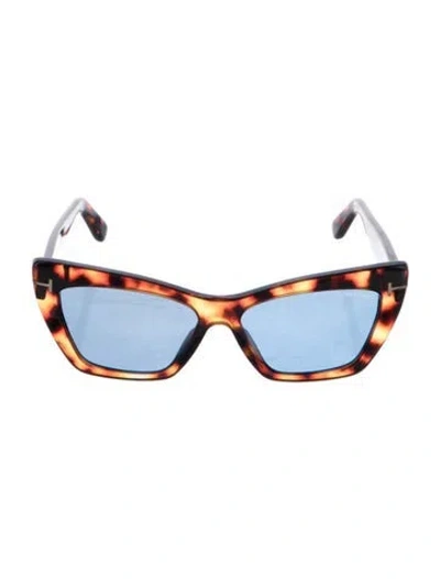 Pre-owned Tom Ford Cat-eye Mirrored Sunglasses In Brown