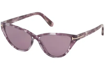 Pre-owned Tom Ford Cateye Sunglasses Purple (ft0740 55y)