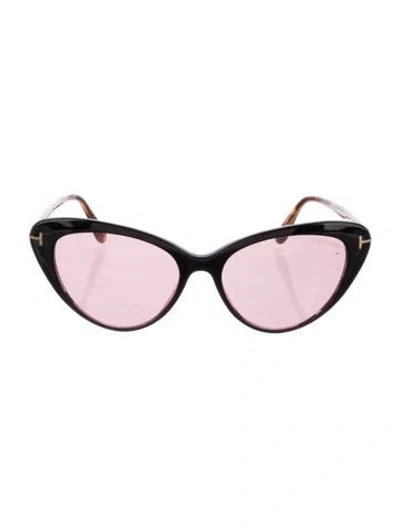 Pre-owned Tom Ford Cat-eye Tinted Sunglasses In Black