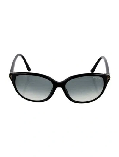 Pre-owned Tom Ford Cat-eye Tinted Sunglasses In Black