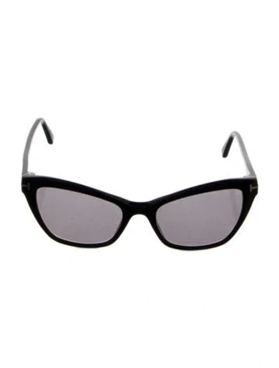 Pre-owned Tom Ford Cat-eye Tinted Sunglasses In Black