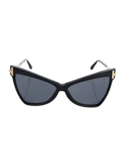 Pre-owned Tom Ford Cat-eye Tinted Sunglasses In Black