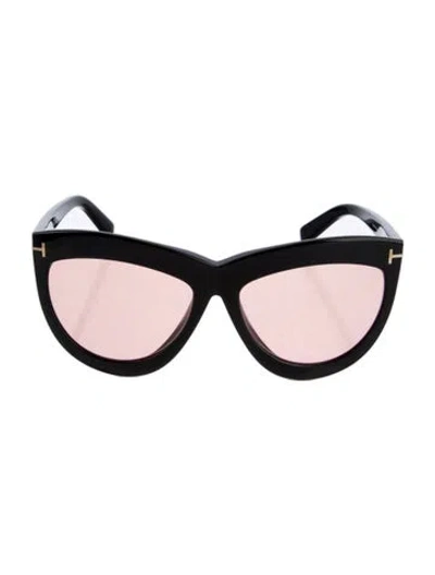 Pre-owned Tom Ford Cat-eye Tinted Sunglasses In Black