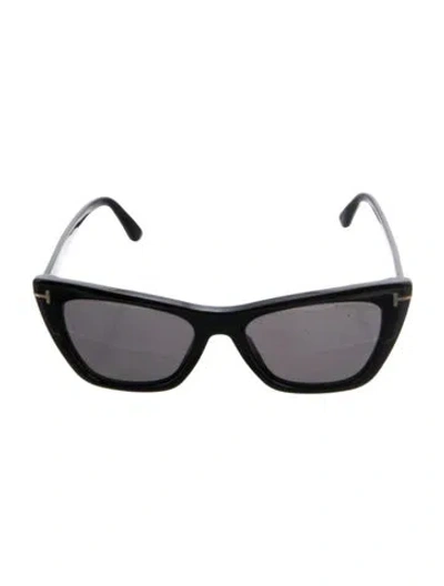 Pre-owned Tom Ford Cat-eye Tinted Sunglasses In Black