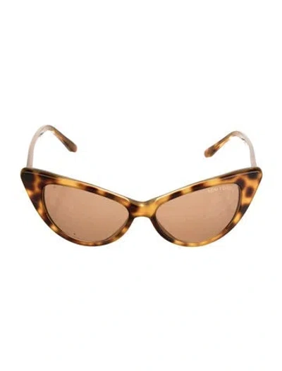 Pre-owned Tom Ford Cat-eye Tinted Sunglasses In Brown