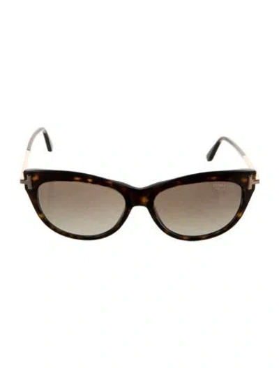 Pre-owned Tom Ford Cat-eye Tinted Sunglasses In Brown