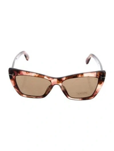 Pre-owned Tom Ford Cat-eye Tinted Sunglasses In Brown