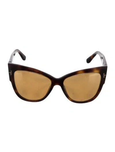 Pre-owned Tom Ford Cat-eye Tinted Sunglasses In Brown