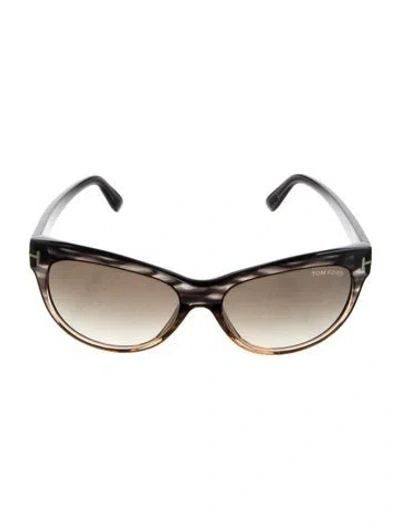 Pre-owned Tom Ford Cat-eye Tinted Sunglasses In Brown