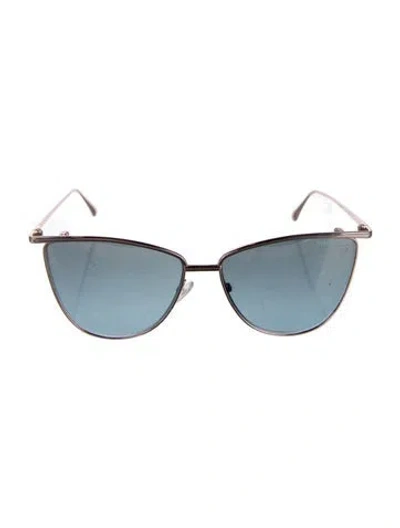 Pre-owned Tom Ford Cat-eye Tinted Sunglasses In Gold