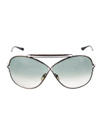 Pre-owned Tom Ford Catherine Oversize Sunglasses In Silver