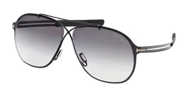 Pre-owned Tom Ford Cazal 642/3 Black And Gold/grey Shaded (001) Sunglasses
