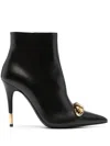Tom Ford Black Iconic Chain 105 Leather Ankle Boots In Black